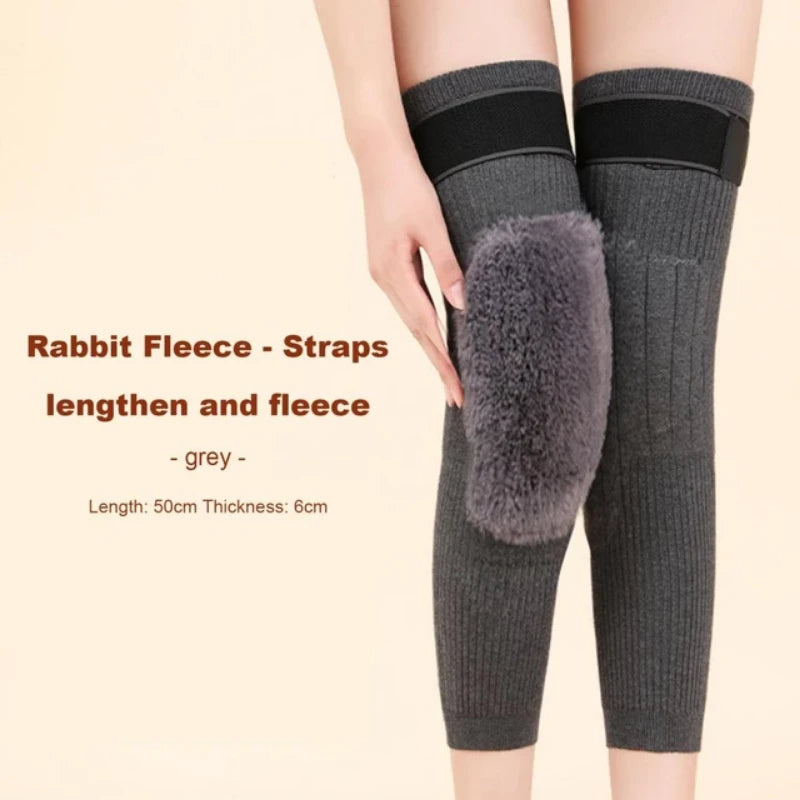 Adjustable Non-Slip Cashmere Wool Knee Pads Leg Warmer (Pair)